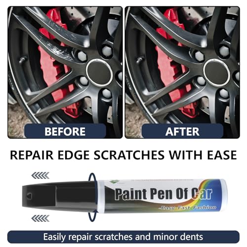 Car Touch-Up Paint Pen & Scratch Repair Marker & Eraser for Automotive Chips & Scratches, Dripless Paint Repair with Clear Coat & UV Protection, 0.5oz Universal Pen