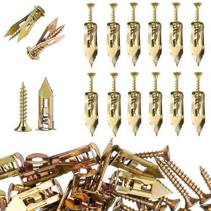 80PCS Self Drilling Drywall Anchors with Screws,40 Sheetrock Anchors (0.47x1.57 Inch) & 40 Zinc Expansion Screws - size: 80PCS—0.47X1.57inch