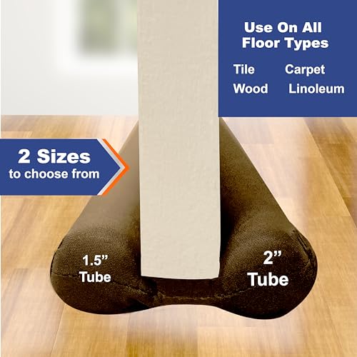 Twin Draft Guard Hug N Fit, Original Dual Draft Stopper Instantly Blocks Air from Entering, Water Repellent, Fits 28”-36” Length with 2” Energy Saver Tube - size: 2.0 Inch By 28-36 Inches