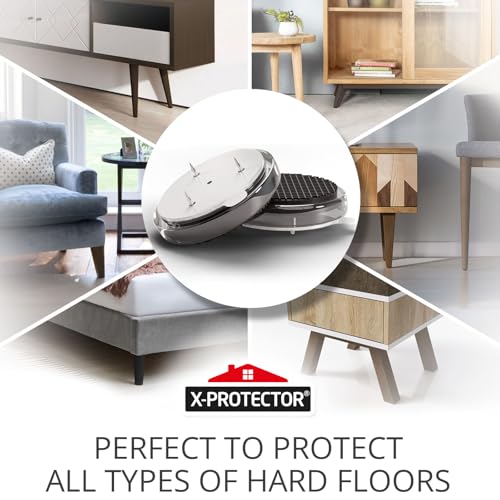 X-Protector Nail On Non Slip Furniture Pads - 16 PCS 1" - Premium Chair Leg Floor Protectors - Black Rubber Feet for Furniture Feet - Ideal Rubber Stoppers Chair Leg Pads to Keep Anything in Place! - size: 1in (RUBBER, 16 PCS)