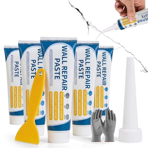 Wall Mending Agent Repair Kit with Scraper Nozzle Extender, 2026 New Drywall Hole Repair Kit, Efficient Wall Repair Paste Filler for Holes & Cracks, Nail Holes, Dents & Small Damage, 5.3oz (5 Pack) - color: 5 Pack