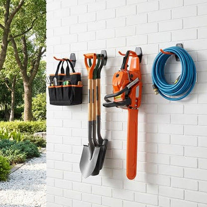 Frcctre 4 Pack Heavy Duty Garage Hooks, 10 Inch Wall Mount Utility Carbon Steel Garage Storage Hooks Tool Organizer Hanger for Car Tires, Ladders, Chairs, Ropes and Garden Tools-Max Load 88 lbs