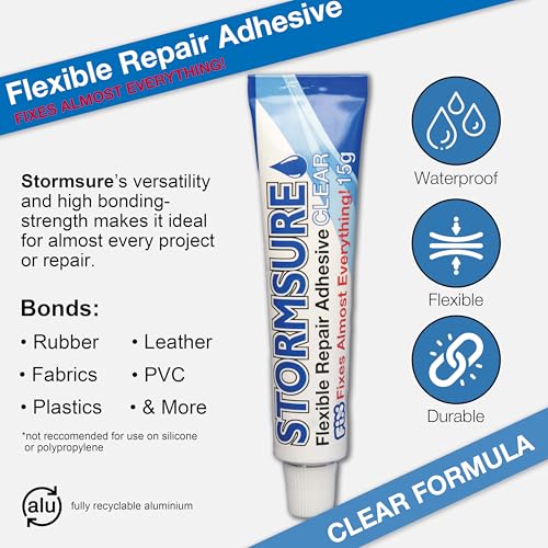 Stormsure Flexible Repair Adhesive 15g Clear– Heavy Duty Waterproof Adhesive, All-Purpose, Ultra-Durable, High Strength & Temperature Resistant