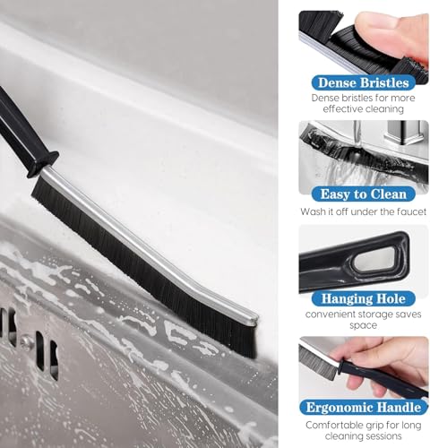 Window Groove Cleaning Brush, Window or Sliding Door Track Cleaner for Sliding Door, Sill, Tile Lines, Shutter, Car Vents, Keyboard (14Piece) - size: brush-14Piece