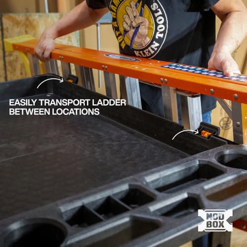 KLEIN TOOLS 54805MB MODBox Utility Cart Ladder Holder, Storage Hooks, Holds Ladder Vertically or Horizontally on MODBox Utility Carts - size: Ladder Holder
