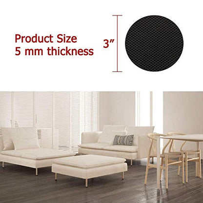 Non Slip Furniture Pads -20 pcs 3" Furniture Grippers, Non Skid for Furniture Legs,Self Adhesive Rubber Feet Furniture Feet, Anti Skid Furniture Hardwood Floor Protector for Keep Couch Stoppers - size: 20 pcs 3" Round