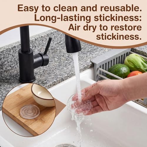 8 PCS Rubber Feet for Cutting Board Non-Slip Feet 1.6 Inch Silicone Pads Self Adhesive No Screws Needed Prevent Sliding Shock-Absorbent for Cutting Board