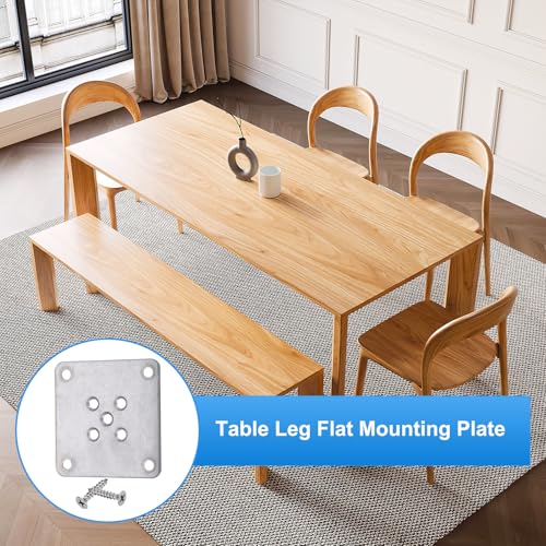 uxcell 5Pcs Furniture Leg Flat Mounting Plates, 70mm/2.8inch Flat T-Plate Connector Attachment Bracket Base with Screws for Chair Sofa Cabinet Repair - size: 70mm