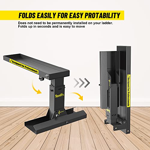 Foldable | Heavy-Duty Ladder Extender Pro, High Strength Steel Material Design Ladder Extension Pro for Stairs w/Non-Slip Mat, 9.25-15.5" Adjustable Height, Applicable Ladder Feet Spacing 20" - size: Standard 9.25-15.5"