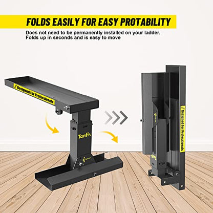 Foldable | Heavy-Duty Ladder Extender Pro, High Strength Steel Material Design Ladder Extension Pro for Stairs w/Non-Slip Mat, 9.25-15.5" Adjustable Height, Applicable Ladder Feet Spacing 20" - size: Standard 9.25-15.5"