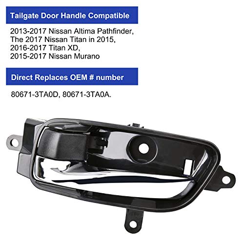 Driver Side Inside Interior Door Handle Front Rear Left with Repair Kit for 2013-2017 Nissan Altima Pathfinder, 2015-2017 Titan, 2016-2017 Titan XD, 2015-2017 Nissan Murano - size: Driver Side
