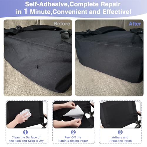 Gheeidau Canvas Repair Patch 9×11 Inch 3Pcs Waterproof Self-Adhesive Fabric Repair Patch for Tents,Boat Cover,Pop Up Canopy,Patio,Bags,Car Seats,Sofas,Furniture Cover(Coffee) - color: Coffee, size: 9"×11"×3PCS
