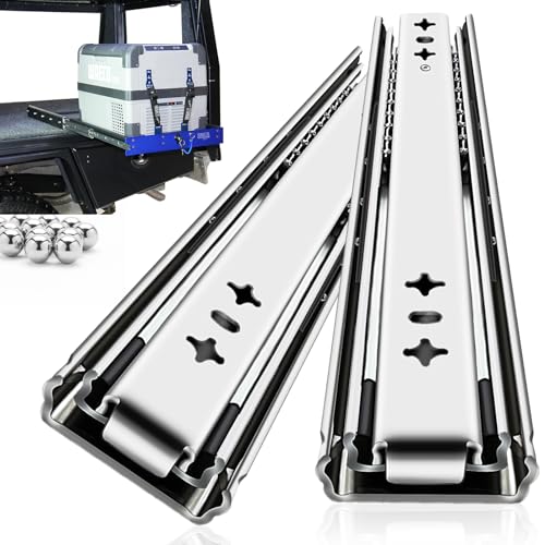YENUO Heavy Duty Drawer Slides Full Extension 12 14 1618 20 22 24 26 28 30 32 34 36 38 40 Inch Side Mount Ball Bearing RailsTrack Guide Glides Runners 250 Lbs 1 Pair (No Lock) -W:53mm, 18 Inch - size: 18 Inch, style: Load:250 lb (No lock) -W:53mm