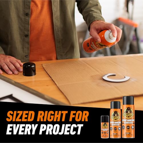 Gorilla Heavy Duty Spray Adhesive, Clear Glue, 14 Ounce (Pack of 1) - All Purpose with Comfort Nozzle for Indoor or Outdoor - size: 1 - Pack