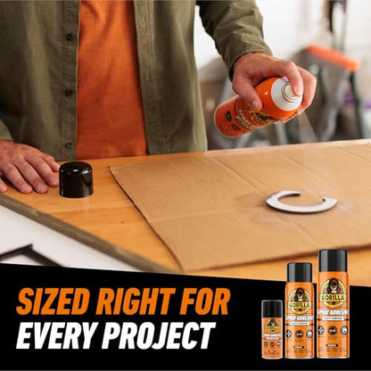Gorilla Heavy Duty Spray Adhesive, Clear Glue, 14 Ounce (Pack of 6) - All Purpose with Comfort Nozzle for Indoor or Outdoor - size: 6 - Pack