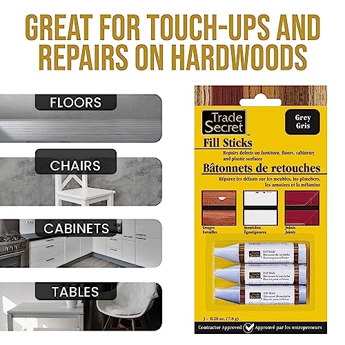 Wood Scratch Repair Fill Stick for Grey (Set of 3), Great for Touch-Ups and Repairs on Hardwoods Floors, Furniture, Cabinets and Plastic Surfaces - color: Gray