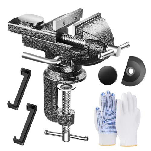 Professional Vise Table, 360° Rotation Work Clamp-On Vise, Versatile Use, Heavy Duty Construction for Woodworking, Metalworking, Handcraft (2.0 Inch) - size: 2.0 Inch