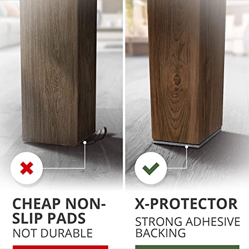 Non Slip Furniture Pads X-PROTECTOR - 8 PCS 4" - Premium Furniture Grippers! Rubber Feet Hardwood Floor Protectors for Furniture Legs - Couch Stoppers - Keep Your Furniture in Place Forever! - size: 4 inch 8 Square