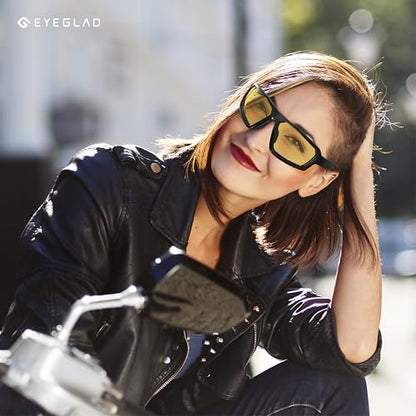 REV Z87+ Powersports Motorcycle Riding Goggles High Impact Photochromic UV400 Sports Wrap Sunglasses Safety Glasses - color: Cyber Yellow