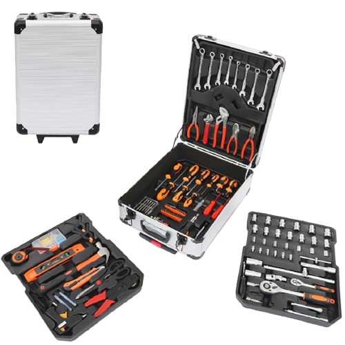 187-Piece Household Tool Set with Case, General Auto Repair Tool Set, Professional Mixed Tool Set Hand Tool Kit, Portable Storage Case Socket Wrench Sets for Home Maintenance, General Repair