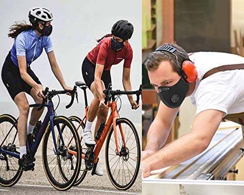 Loops Reusable Dust Face Mask with 7 Activated Carbon Filters-Woodworking,Construction,Mowing,Painting,sanding Outdoor