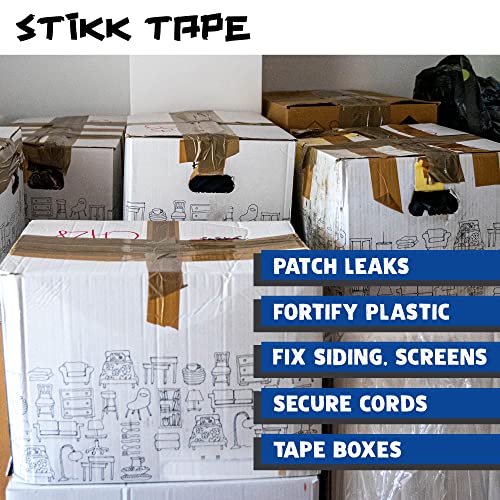 STIKK Duct Tape - Blue Duck Tape - 3 inch x 25 Yards - Heavy Duty Tape for Repairs, Household Projects - for Commercial HVAC and Construction - Effective Heavy Duty Waterproof Duct Tape - color: Blue