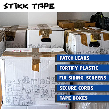 STIKK Duct Tape - Blue Duck Tape - 3 inch x 25 Yards - Heavy Duty Tape for Repairs, Household Projects - for Commercial HVAC and Construction - Effective Heavy Duty Waterproof Duct Tape - color: Blue