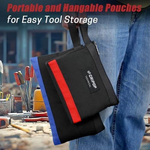 6 Pack Zipper Tool Pouch, 1680D Tools Bag Storage Kit with 4 Zipper Bags and 2 Stand-up Tool Bags, Multipurpose Tools Utility Pouches Storage Organizer - style: 2 Stand-up Zipper Bags+4 Zipper Bags