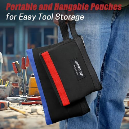 6 Pack Zipper Tool Pouch, 1680D Tools Bag Storage Kit with 4 Zipper Bags and 2 Stand-up Tool Bags, Multipurpose Tools Utility Pouches Storage Organizer - style: 2 Stand-up Zipper Bags+4 Zipper Bags
