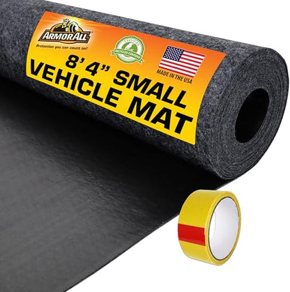 Armor All Premium Original Small Vehicle Garage Floor Mat, (8'4” x 7'4"), Protects Surfaces, Transforms Garage, Absorbent/Waterproof/Durable (Includes Double Sided Tape) (USA Made) (Charcoal) - size: 7'4" x 8'4" (Rectangular)
