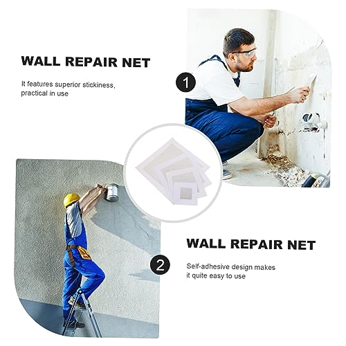 jojofuny 12pcs Mesh Wall Patches Dry Wall Patch Self-Adhesive Drywall Repair Kit Suitable for Home Repairing Supplies