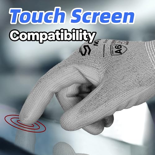Schwer 6 Pairs Cut Resistant Gloves ANSI A6/A7 (Send Randomly) CR7120 Cut Proof Work Gloves, Touchscreen, for Men and Women Used for Woodworking, Glass Cutting, Construction, Car Repair, S - size: Small, style: 6 Pairs-value Pack