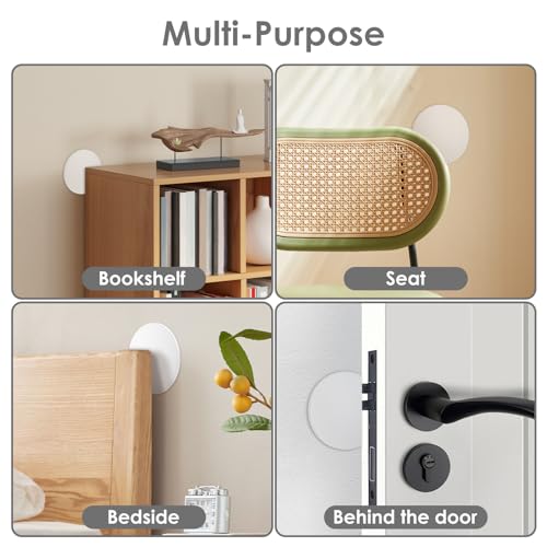 16 Pack Door Stoppers for Wall, Large 3.15" Door Stop with Strong Thickened Adhesive, Wall Protectors from Door Knobs, Quiet and Shock Absorbent, Protects Every Surface - White - style: L 16Pack