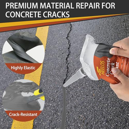Concrete Crack Filler, 4 Pack Self Leveling Crack Sealant Repair Sealer, High Elasticity Cement Crack Filler, Waterproof Caulking Glue for Driveway, Patio, Sidewalk, Concrete Joint Repair, Grey - style: 4Pack-4.4LB