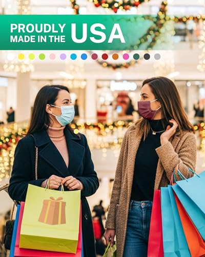 Disposable Face Masks Made in USA, 4 Ply for Families, Students, Breathable All-Day Wear & Safety, FSA HSA Eligible, ASTM Level 3 Medical Grade, 50 Pack, Dusky Bloom - color: Dusky Bloom, size: 50 Pack, style: Resealable Bag