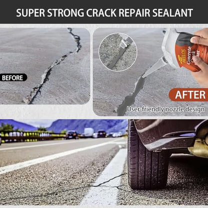 Concrete Crack Filler Self Leveling,6 Pack Slab Concrete Crack Sealant, High Elasticity Cement Crack Filler Repair Sealer, Waterproof Sealing Caulking Adhesive for Driveway, Patio, Sidewalk(Grey) - style: 6Pack-6.6LB