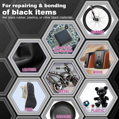 30g Black Rubber Adhesive for Tire Repair, Edge Bonding, DIY Crafts - Quick-Dry, High-Strength Patch Glue for Durable RC Tire and Super Rubber Bonding - size: 30g*1, style: Black Rubber Glue