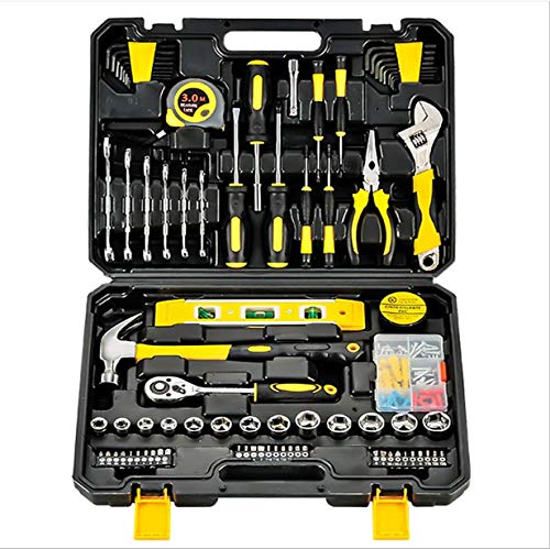 108 Piece Tool Box for Home, General Household Hardware Basic Tool Kit, Tool Set for Mechanic and Car Repair, with Storage Case