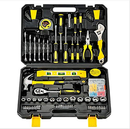 108 Piece Tool Box for Home, General Household Hardware Basic Tool Kit, Tool Set for Mechanic and Car Repair, with Storage Case