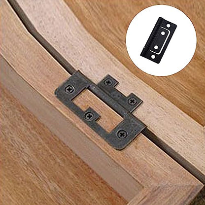 Bi-Fold Door Hardware 8 Pack Non-Mortise Door Hinges Heavy Duty Bifold Butt Cabinet with Mounting Screws Stainless Steel Ball Bearing Black