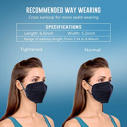 WWDOLL KN95 Face Mask 25 Pack, 5-Layers Breathable Disposable KN95 Masks - color: Purple