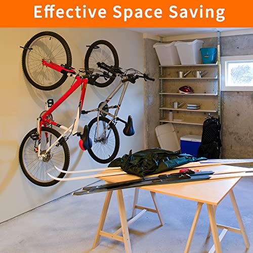 Febwind 4 Pack Heavy Duty Bike Hooks - Screw in Bike Hangers for Garage Ceiling and Wall - Bicycle Storage and Hanging Wall Mount Hanger Black