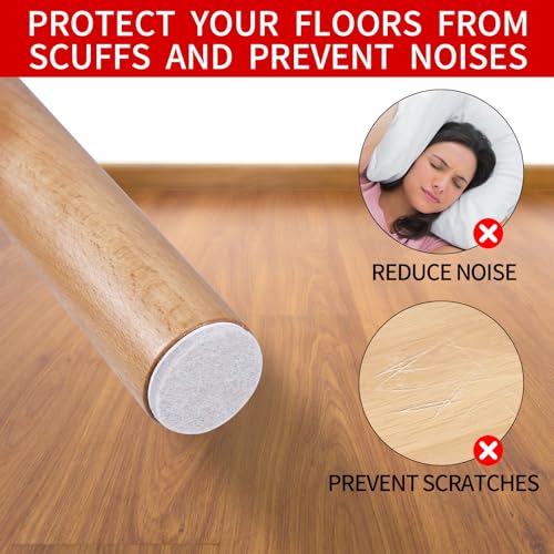 407 PCS Felt Furniture Pads for Hardwoods Floors, Self Adhesive Felt Pads for Chairs, Cuttable Anti-Scratch Furniture Feet Floor Protectors for Chair Sofa Bed Table Cabinet (Beige) - size: 407pcs Beige