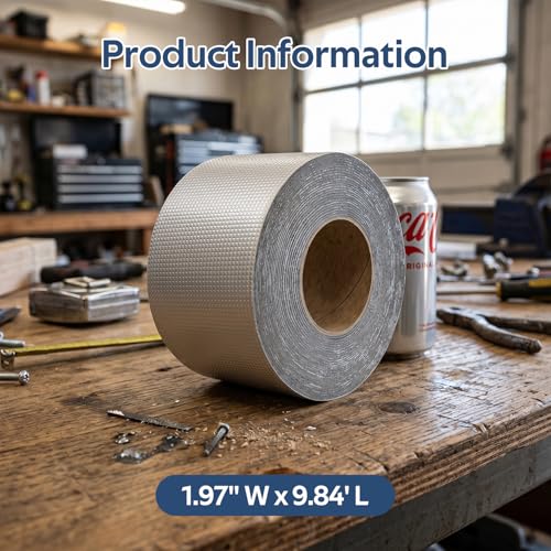 1 Roll - Strong Waterproof Aluminum Foil Butyl Rubber Tape, Leak-Proof Sealant for Pipes & Walls, Ideal for Flat Surfaces - Durable & Weather-Resistant, Sealant Waterproof（Width 5cm×3m