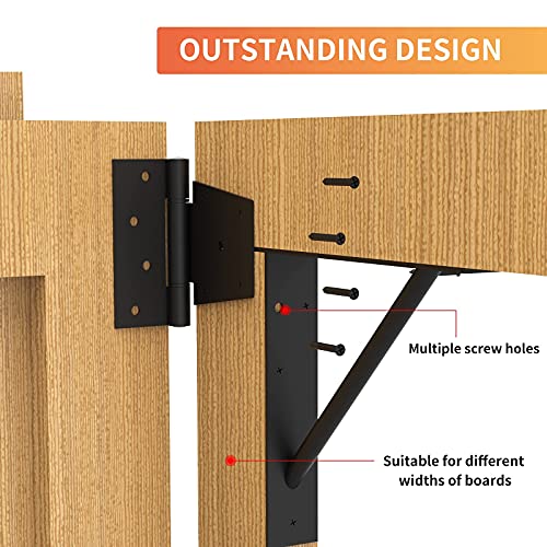 Gate Corner Brace Bracket Heavy Duty Adjustable No Sag Kit Durable Solid Iron for Shed Doors,Driveway Gates,Corral Gates,Wood Windows,Gate Frame Kit,Gate Hardware