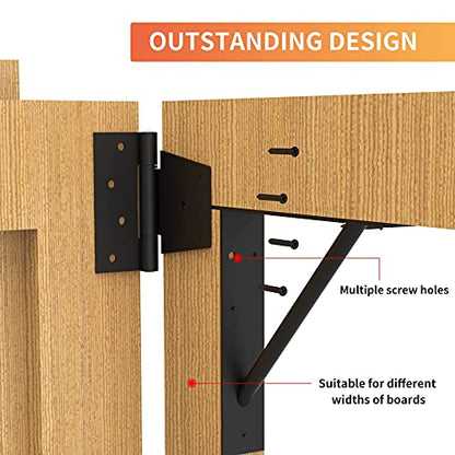 Gate Corner Brace Bracket Heavy Duty Adjustable No Sag Kit Durable Solid Iron for Shed Doors,Driveway Gates,Corral Gates,Wood Windows,Gate Frame Kit,Gate Hardware