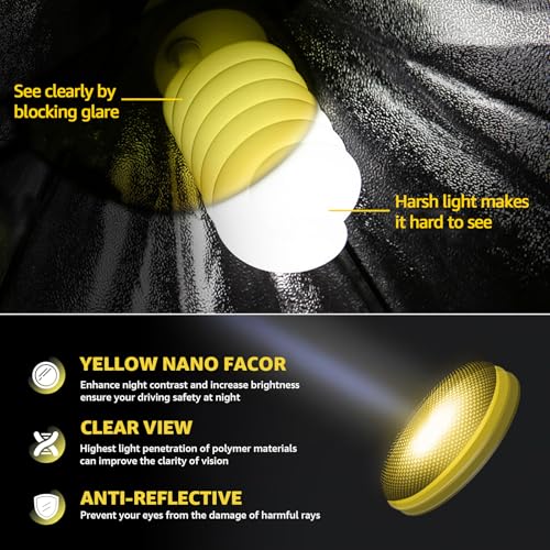 Myiaur Night Vision Glasses for Men Women, Polarized Fit Over Wrap Around Driving Glasses, Anti Glare and UV400 Protection - color: A02 Transparent Blue/ Yellow Night Vision Glasses