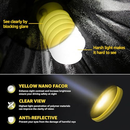 Myiaur Night Vision Glasses for Men Women, Polarized Fit Over Wrap Around Driving Glasses, Anti Glare and UV400 Protection - color: A02 Transparent Blue/ Yellow Night Vision Glasses