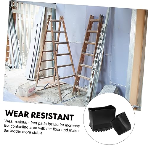 Artibetter 4pcs Non-Slip Rubber Ladder Feet Pads Durable Step Mat Covers for Home Use Easy Installation Floor Protection Compatible with Standard Ladders