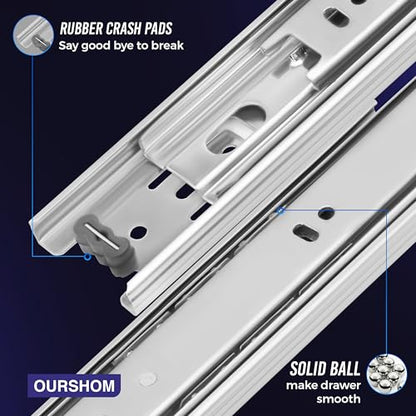10 Inch Drawer Slides 1 Pairs (2pcs) Side Mount Rails - Heavy Duty Full Extension Ball Bearing – Drawer Slide Glides for Cabinet Kitchen, Dresser Runners - Draw Slides Sliders 100Lb Capacity - color: Silver, size: 10 Inch